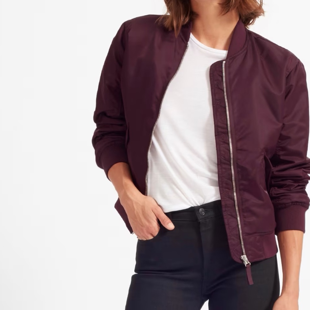 Everlane Women's Bomber Jacket in Deep Burgundy